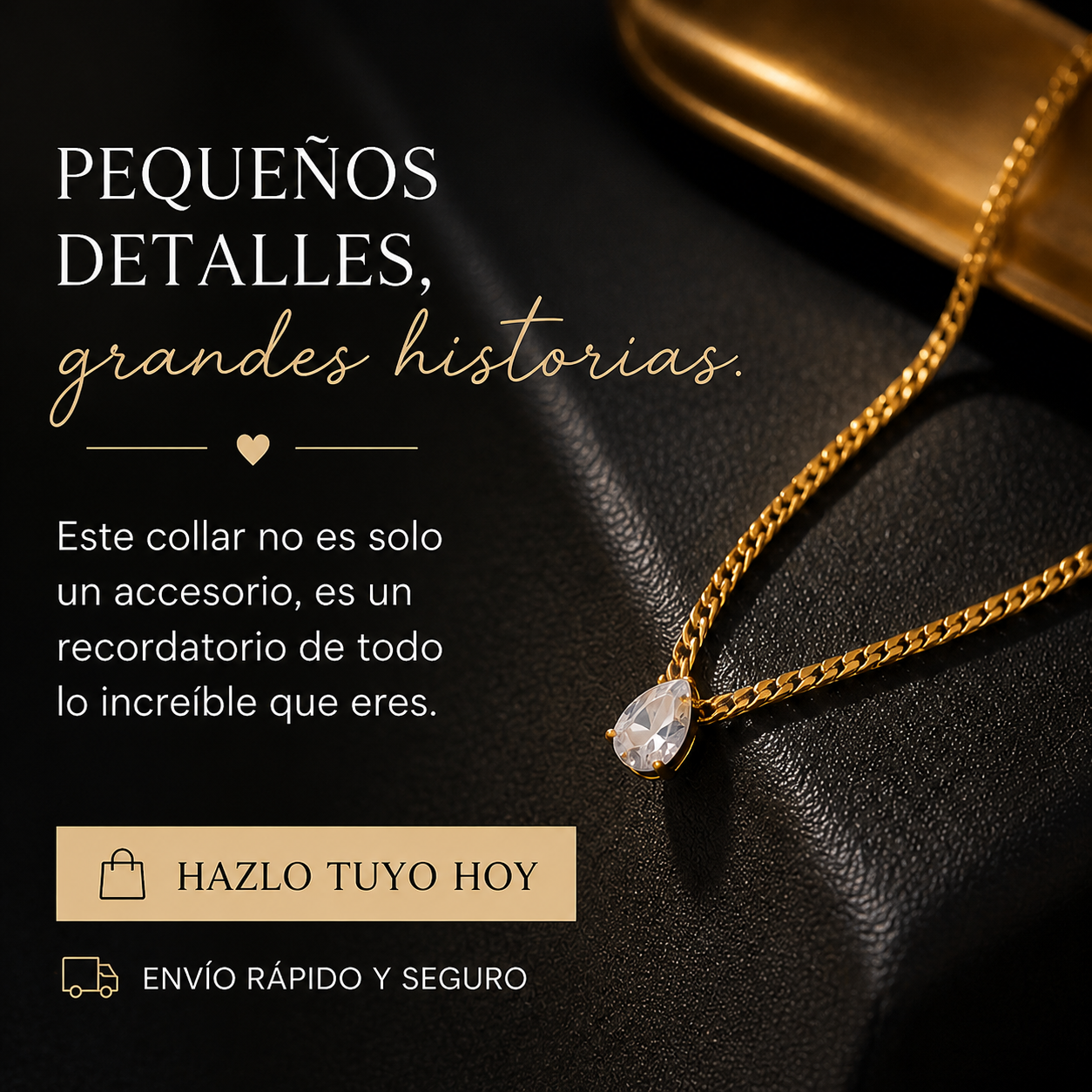 Collar de gota en cristal brillante
