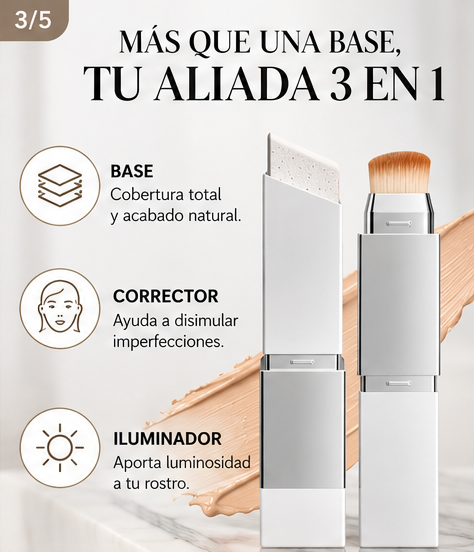 K-Beauty Magic™ Base Coreana en Barra 3 en 1