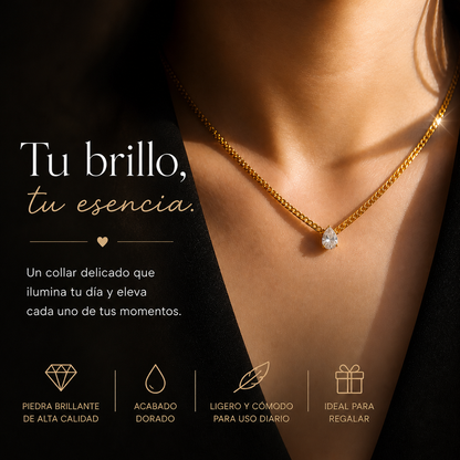 Collar de gota en cristal brillante