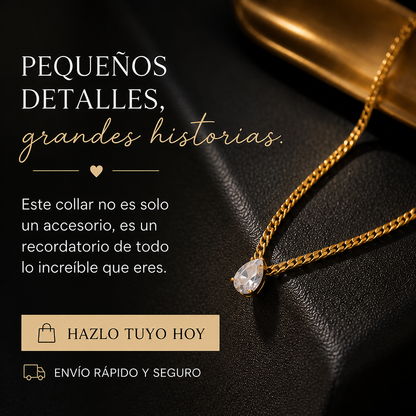 Collar de gota en cristal brillante