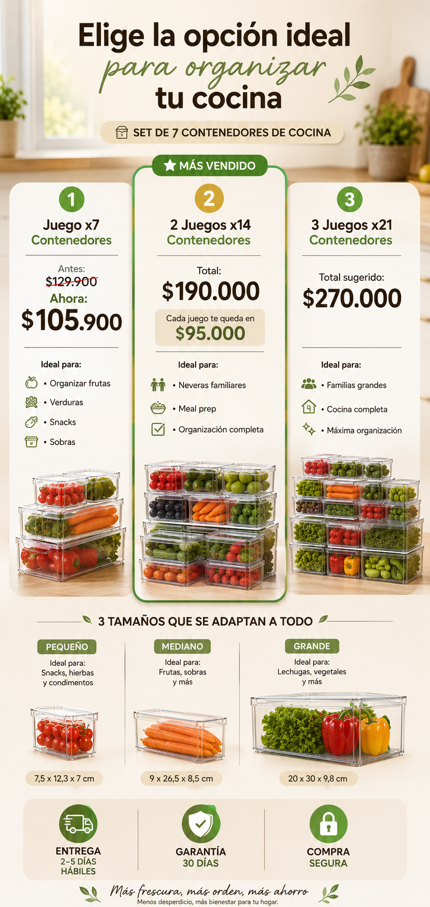 SET DE TARROS ORGANIZADORES POR 7